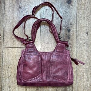 R.P.S. Rock Paper Scissors Oxblood Handle/Crossbody Bag
